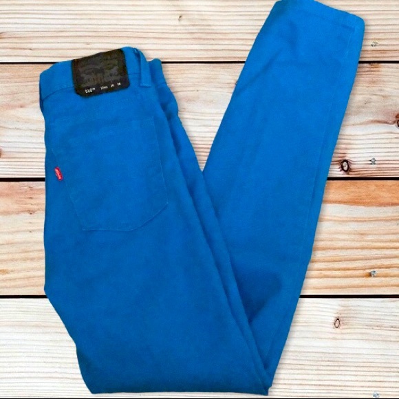 LEVIS 510 Skinny Turquoise Jeans-Size 12 Regular - Picture 1 of 7